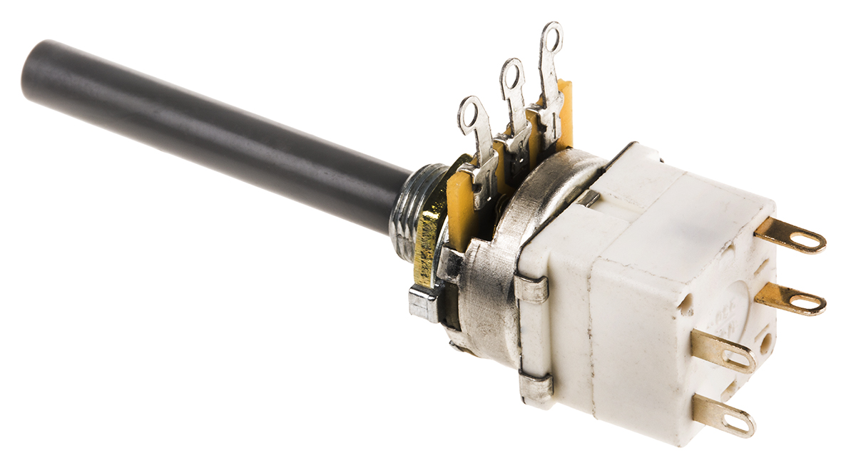 TE Connectivity 23 100 kΩ Rotary Potentiometer 1-Turns 1-Gang Panel Mount, 1624203-2