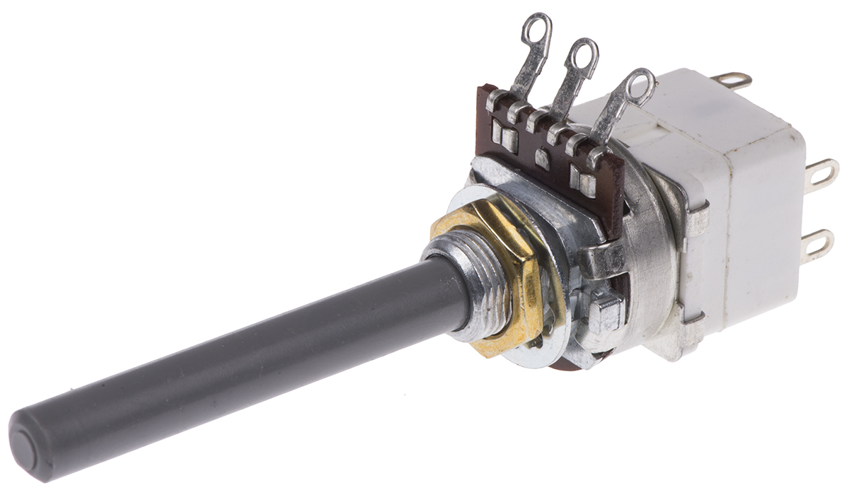 TE Connectivity 23 4.7 kΩ Rotary Potentiometer 1-Turns 1-Gang Panel Mount, 1624216-2