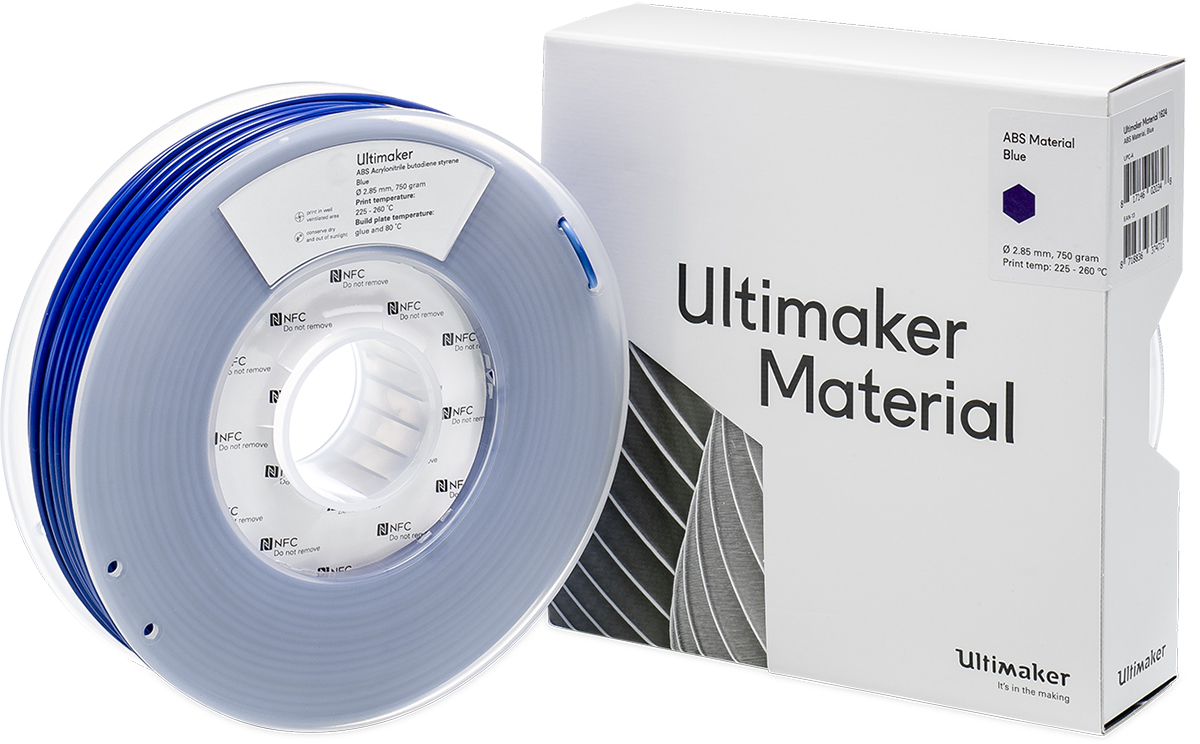 1624 Ultimaker 2.85 mm Blue ABS 3D Printer Filament, 750 g