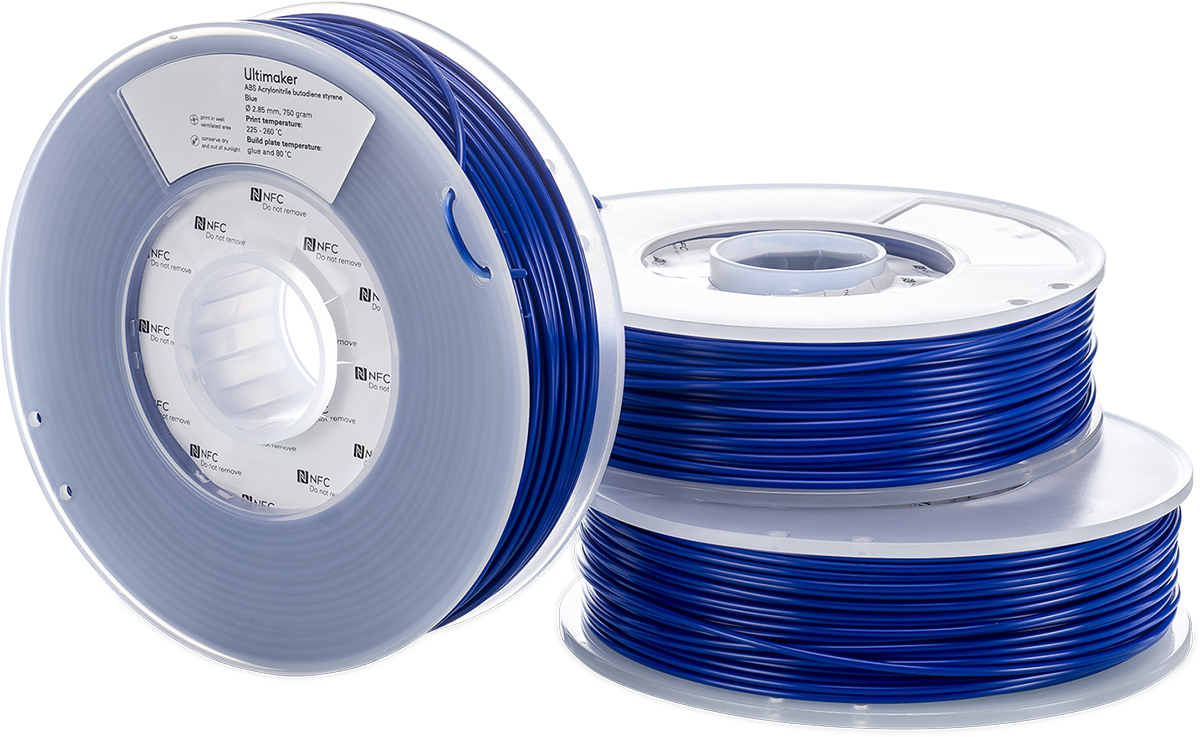 1624 Ultimaker 2.85 mm Blue ABS 3D Printer Filament, 750 g