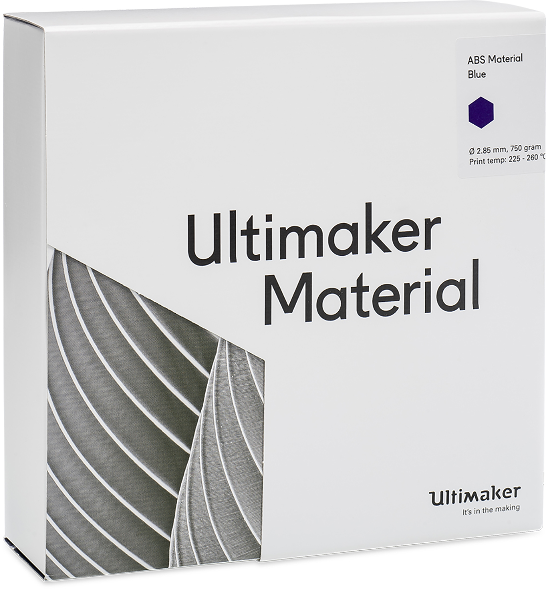 1624 Ultimaker 2.85 mm Blue ABS 3D Printer Filament, 750 g