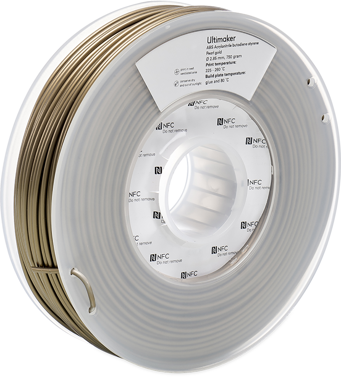 Ultimaker 2.85 mm Gold ABS 3D Printer Filament, 750 g