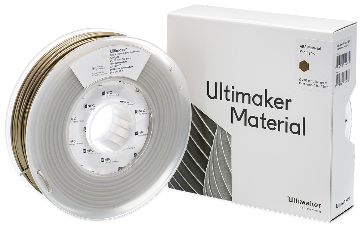 1626 Ultimaker 2.85 mm Gold ABS 3D Printer Filament, 750 g