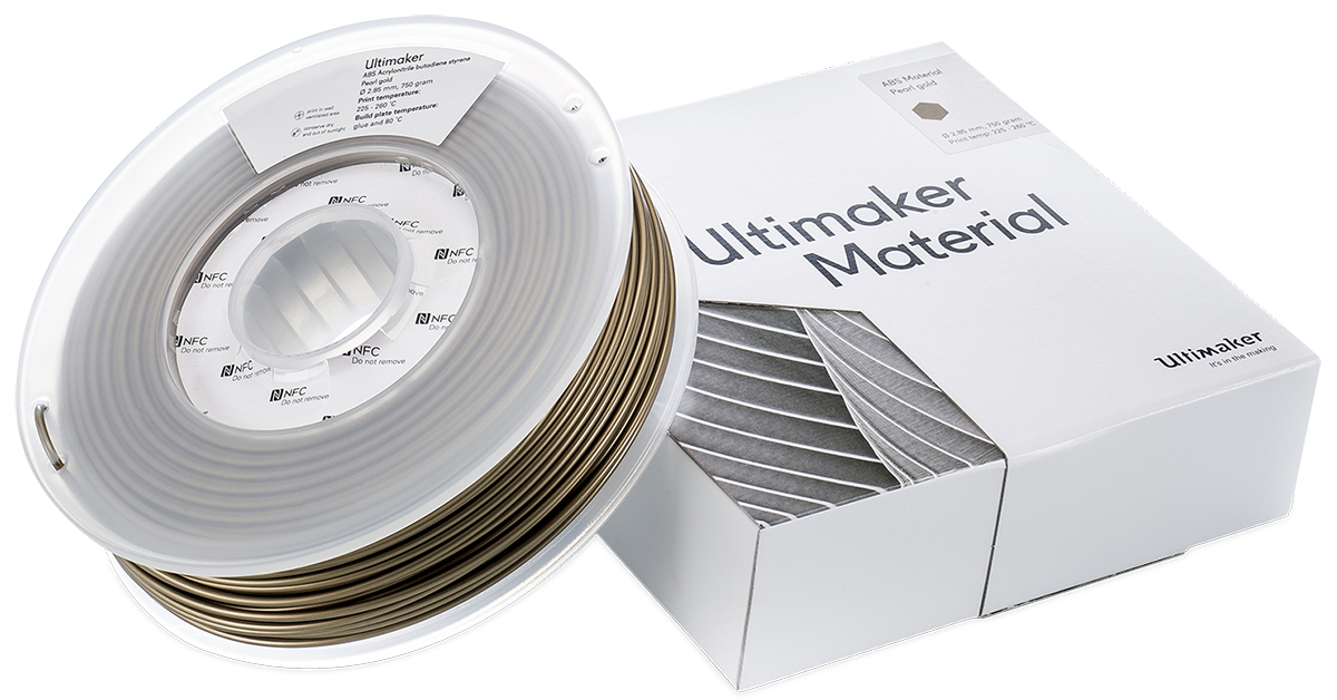1626 Ultimaker 2.85 mm Gold ABS 3D Printer Filament, 750 g