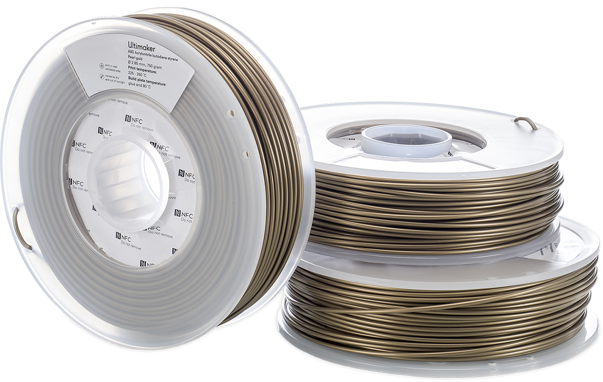 1626 Ultimaker 2.85 mm Gold ABS 3D Printer Filament, 750 g