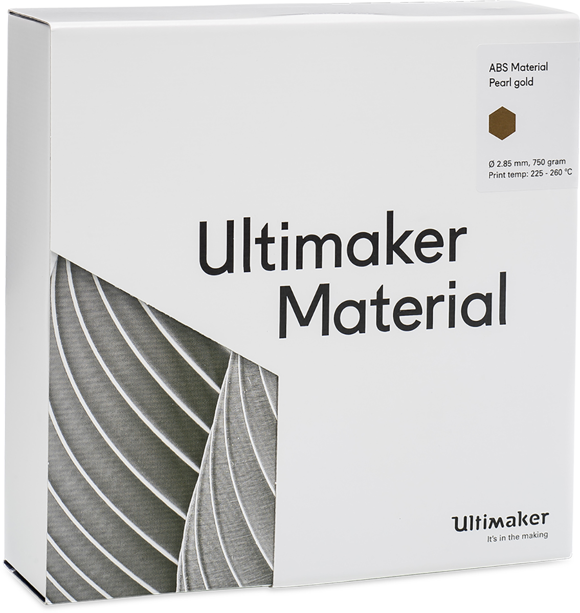1626 Ultimaker 2.85 mm Gold ABS 3D Printer Filament, 750 g