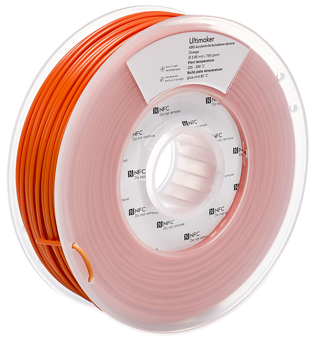 Ultimaker 2.85 mm Orange ABS 3D Printer Filament, 750 g