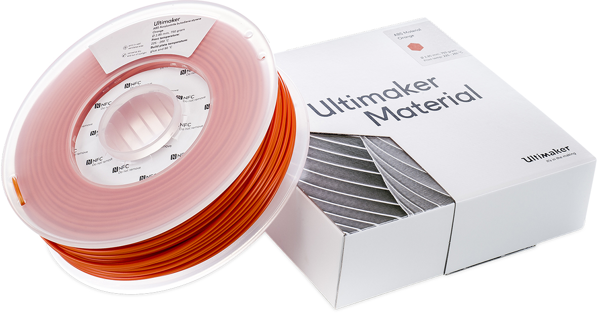 1628 Ultimaker 2.85 mm Orange ABS 3D Printer Filament, 750 g