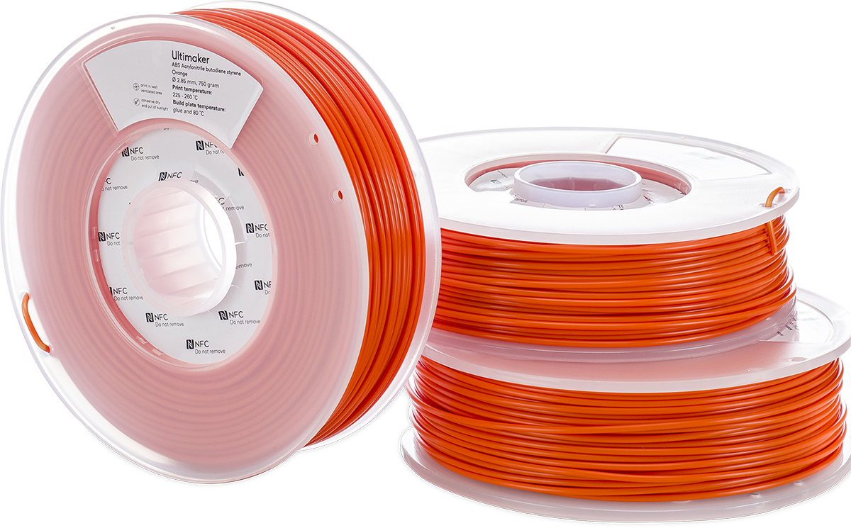 1628 Ultimaker 2.85 mm Orange ABS 3D Printer Filament, 750 g