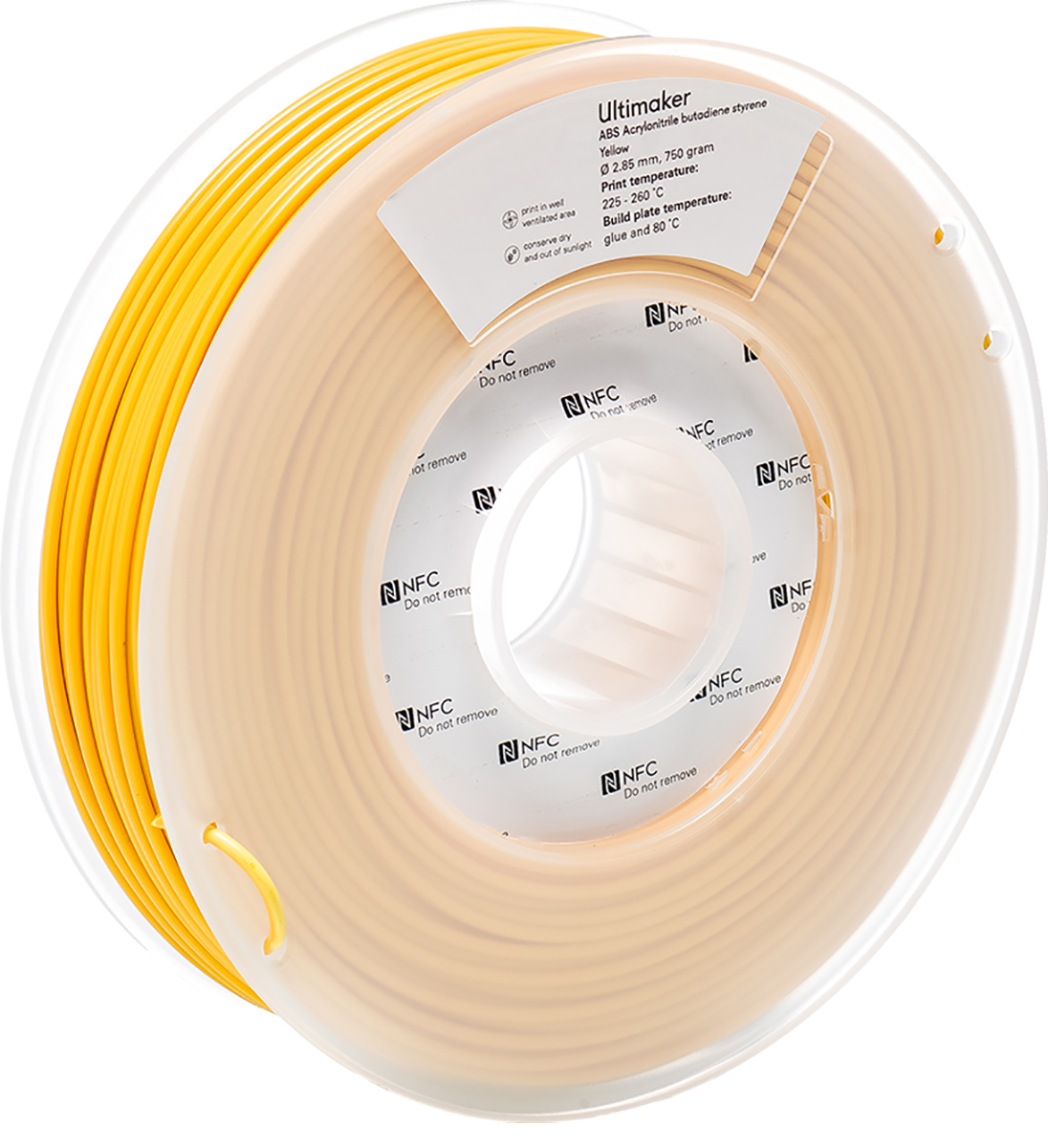 Ultimaker 2.85 mm Yellow ABS 3D Printer Filament, 750 g