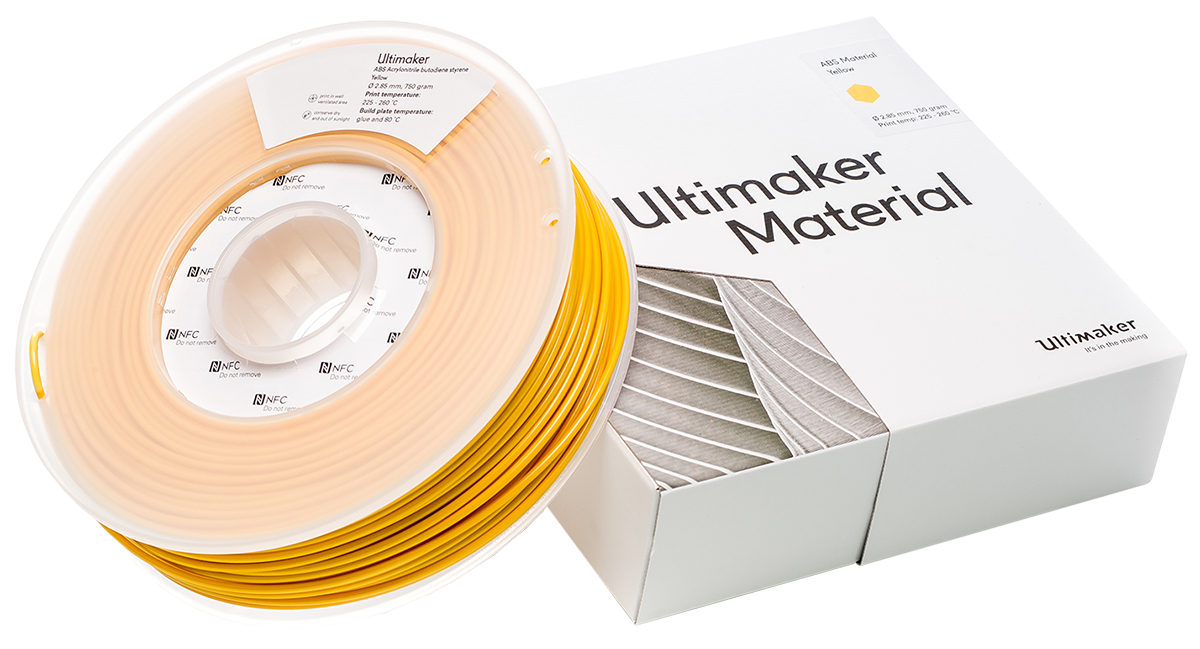 1629 Ultimaker 2.85 mm Yellow ABS 3D Printer Filament, 750 g