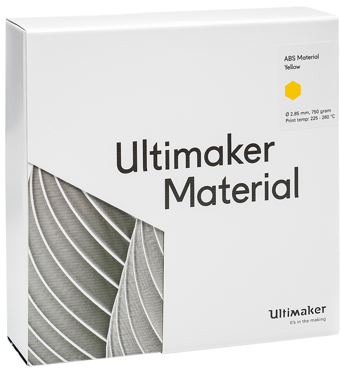 1629 Ultimaker 2.85 mm Yellow ABS 3D Printer Filament, 750 g