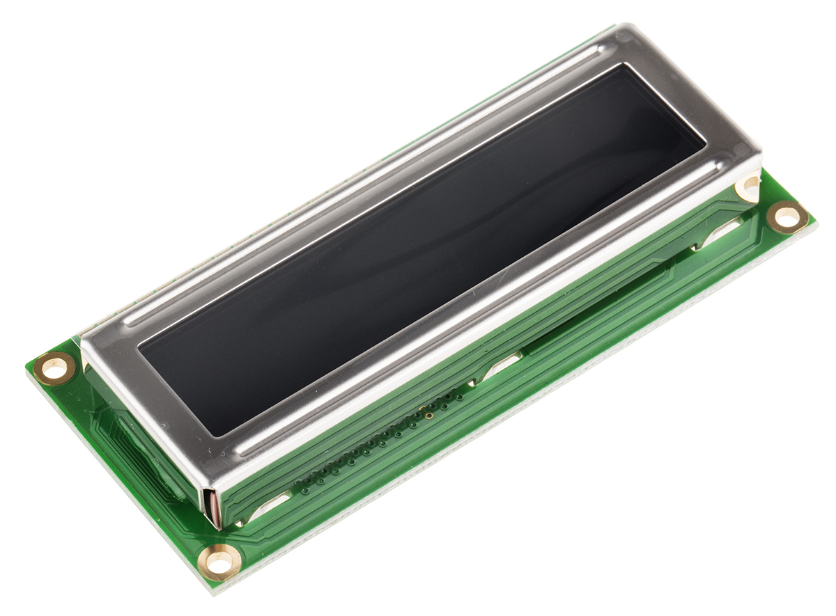 Displaytech 162D Alphanumeric LED LCD Monochrome Display, White on Black, 2 x 16
