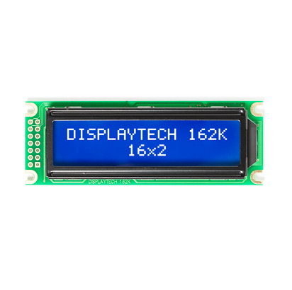 Displaytech 162K CC BC-3LP 162K Alphanumeric LED LCD Monochrome Display, White on Blue, 2 x 16