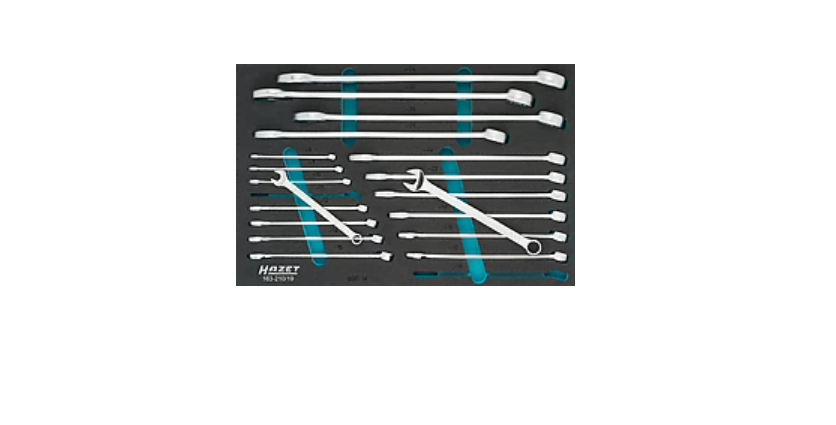 HAZET 19-Piece Wrench Set, 8 to 34 mm, Chrome Vanadium Steel