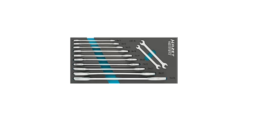 HAZET 12-Piece Wrench Set, 6 to 36 mm, Chrome Vanadium Steel