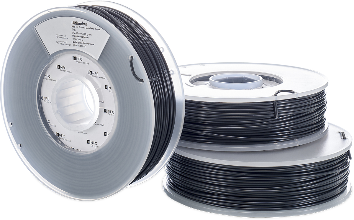 1630 Ultimaker 2.85 mm Grey ABS 3D Printer Filament, 750 g