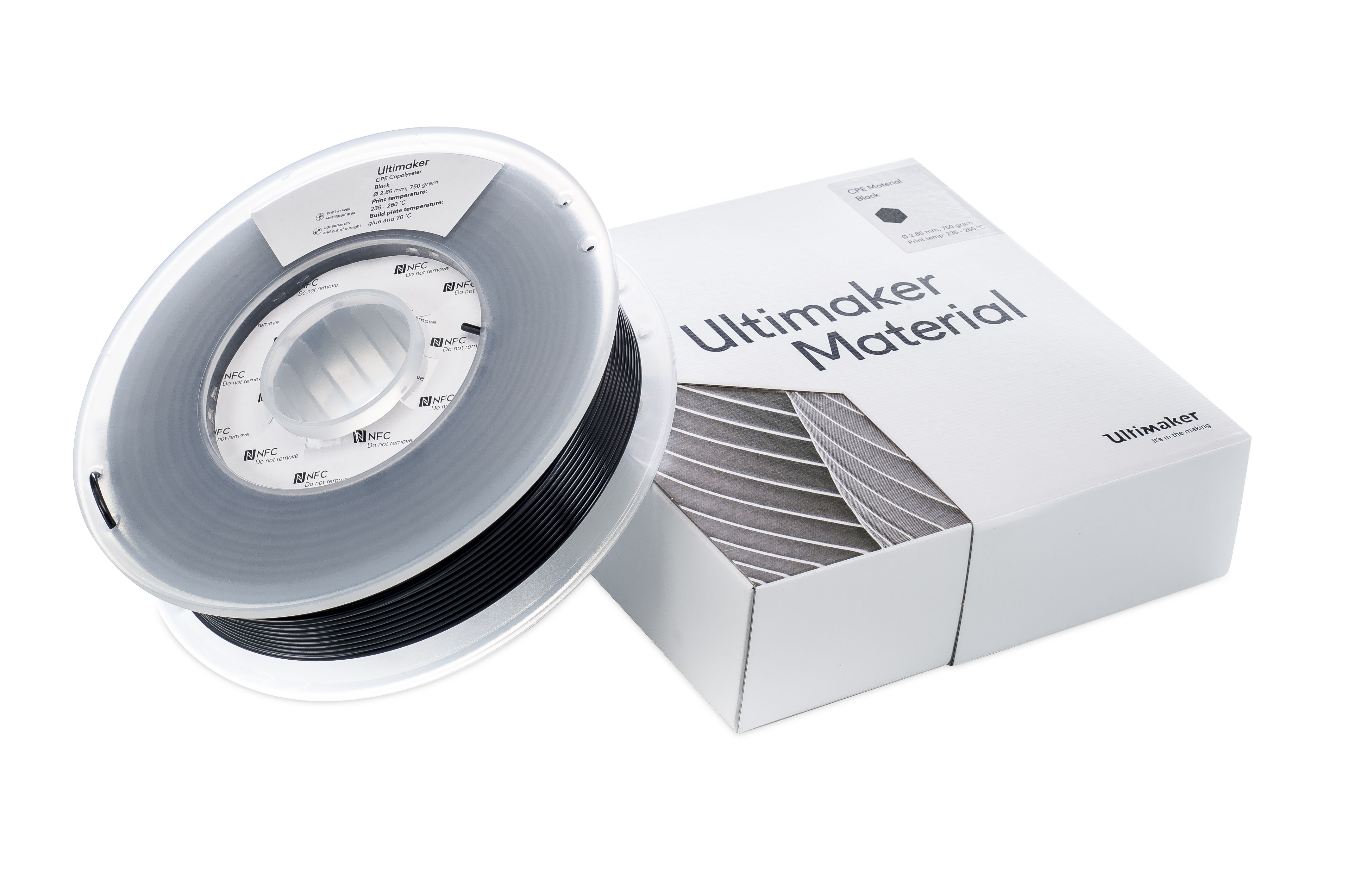 1631 Ultimaker 2.85 mm Black CPE 3D Printer Filament, 750 g