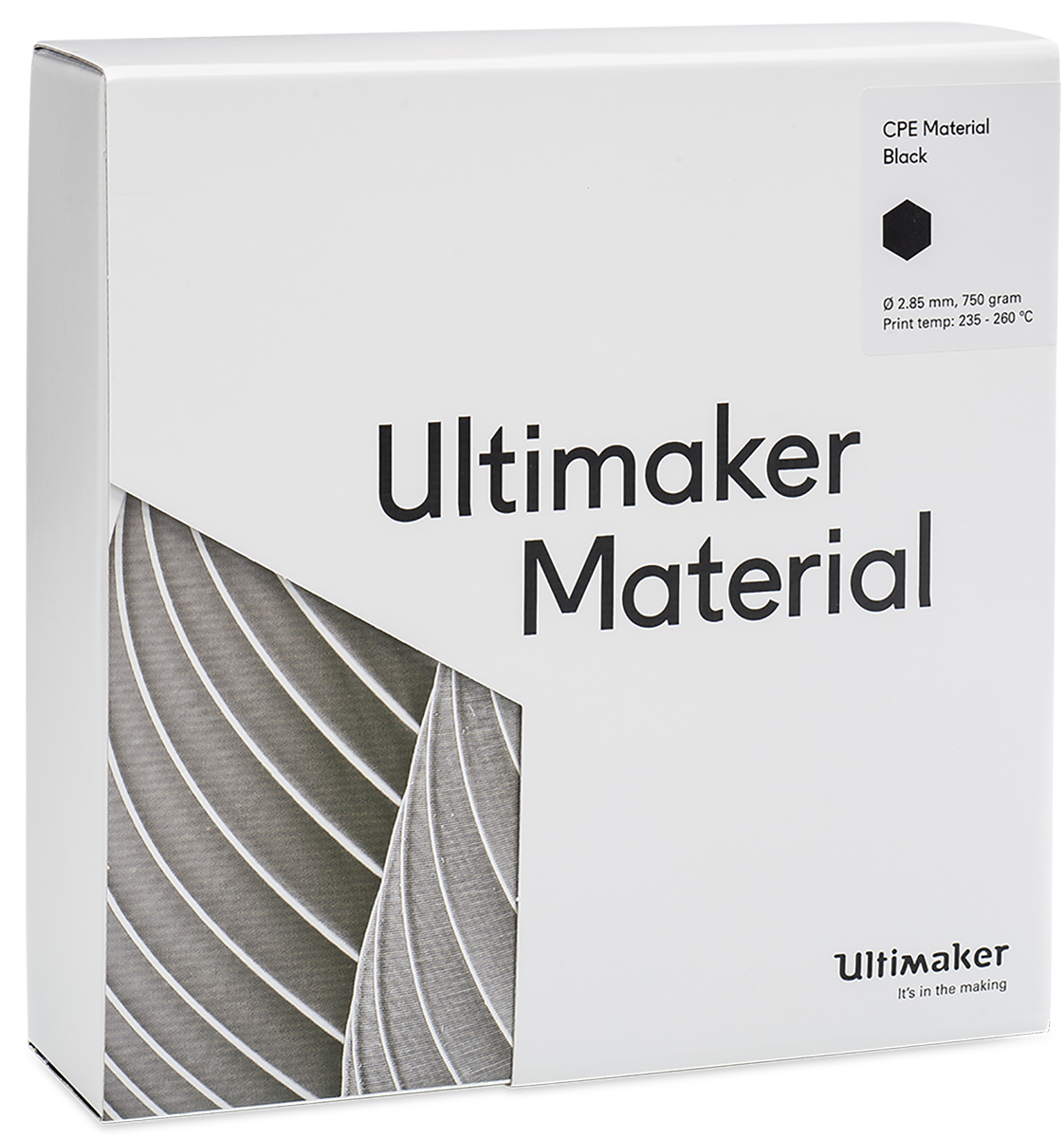 1631 Ultimaker 2.85 mm Black CPE 3D Printer Filament, 750 g