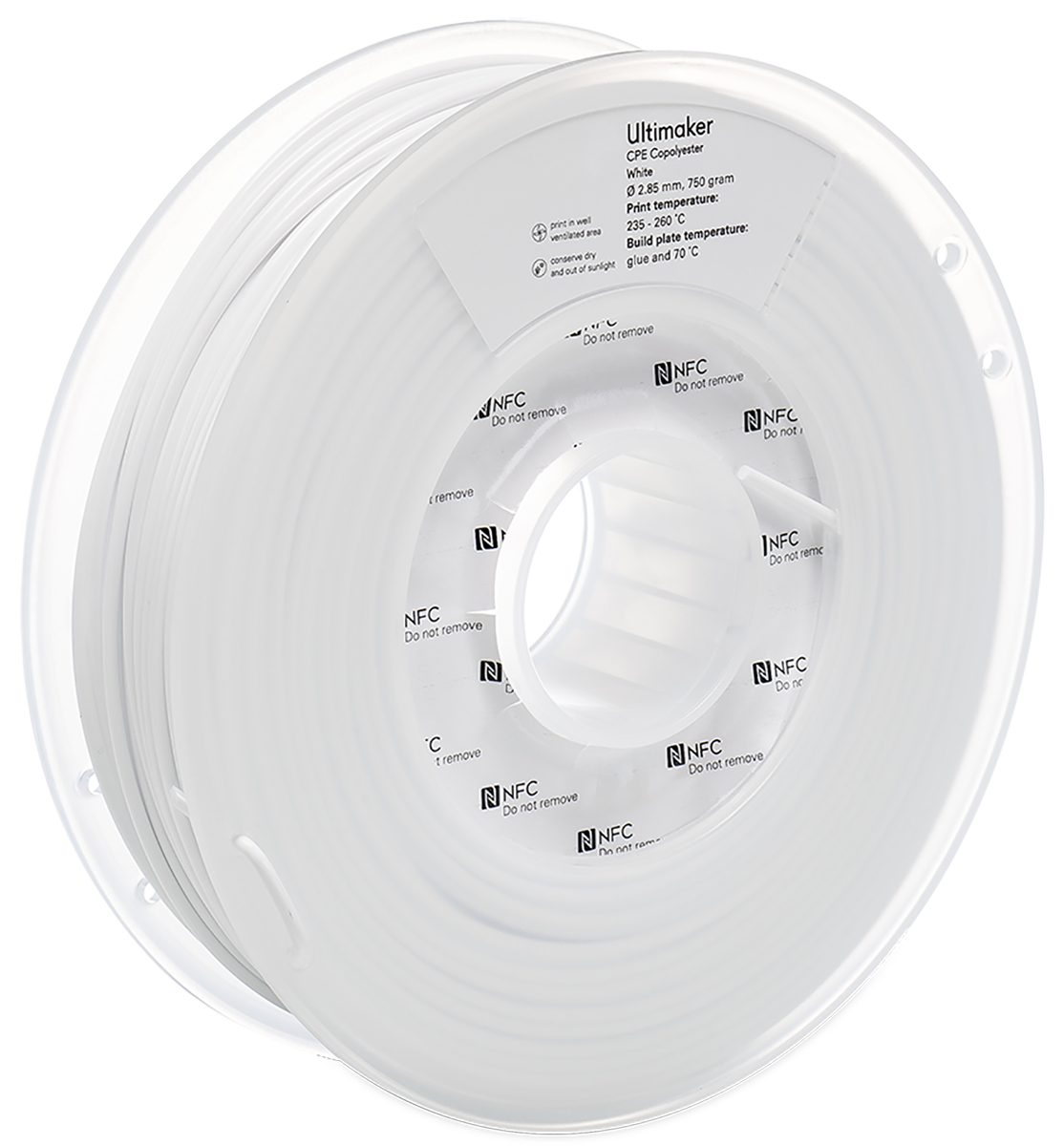 Ultimaker 2.85 mm White CPE 3D Printer Filament, 750 g