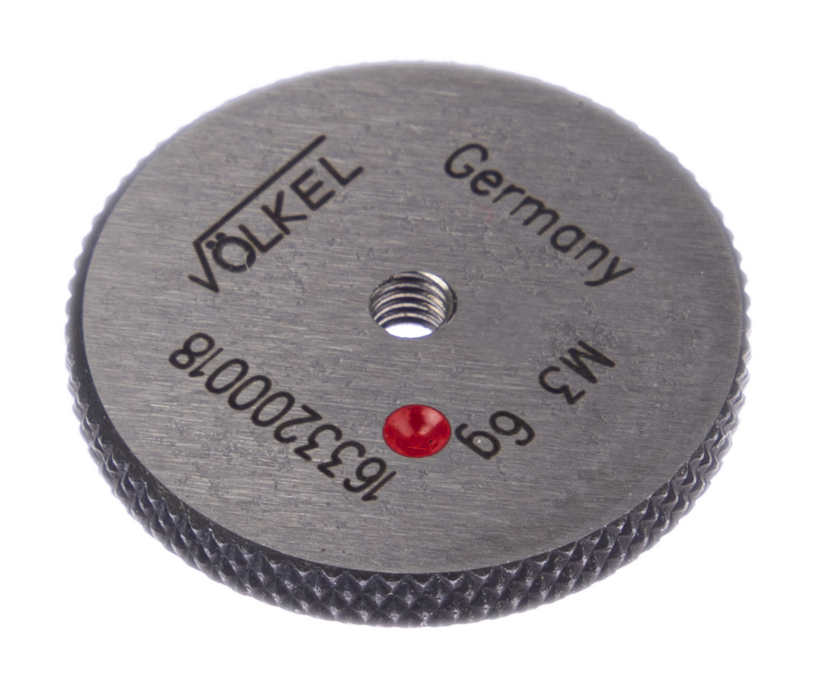Volkel M3 x 0.5 Ring Ring Gauge, 0.5 mm Pitch Diameter