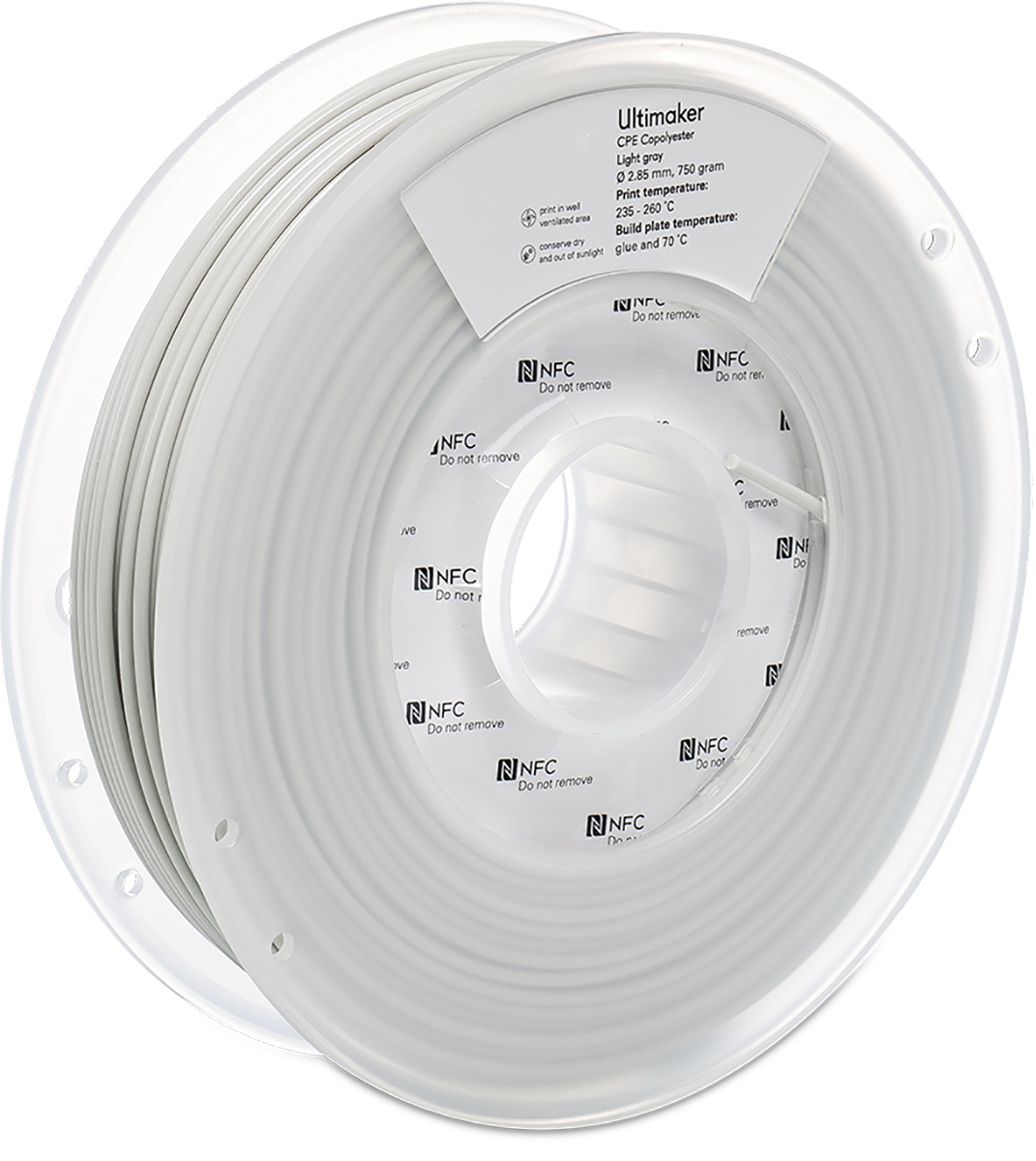 Ultimaker 2.85 mm Grey CPE 3D Printer Filament, 750 g