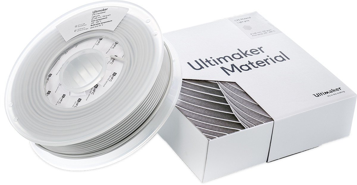1633 Ultimaker 2.85 mm Grey CPE 3D Printer Filament, 750 g