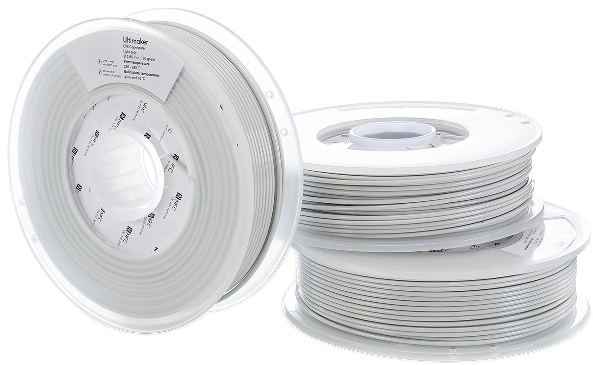 1633 Ultimaker 2.85 mm Grey CPE 3D Printer Filament, 750 g