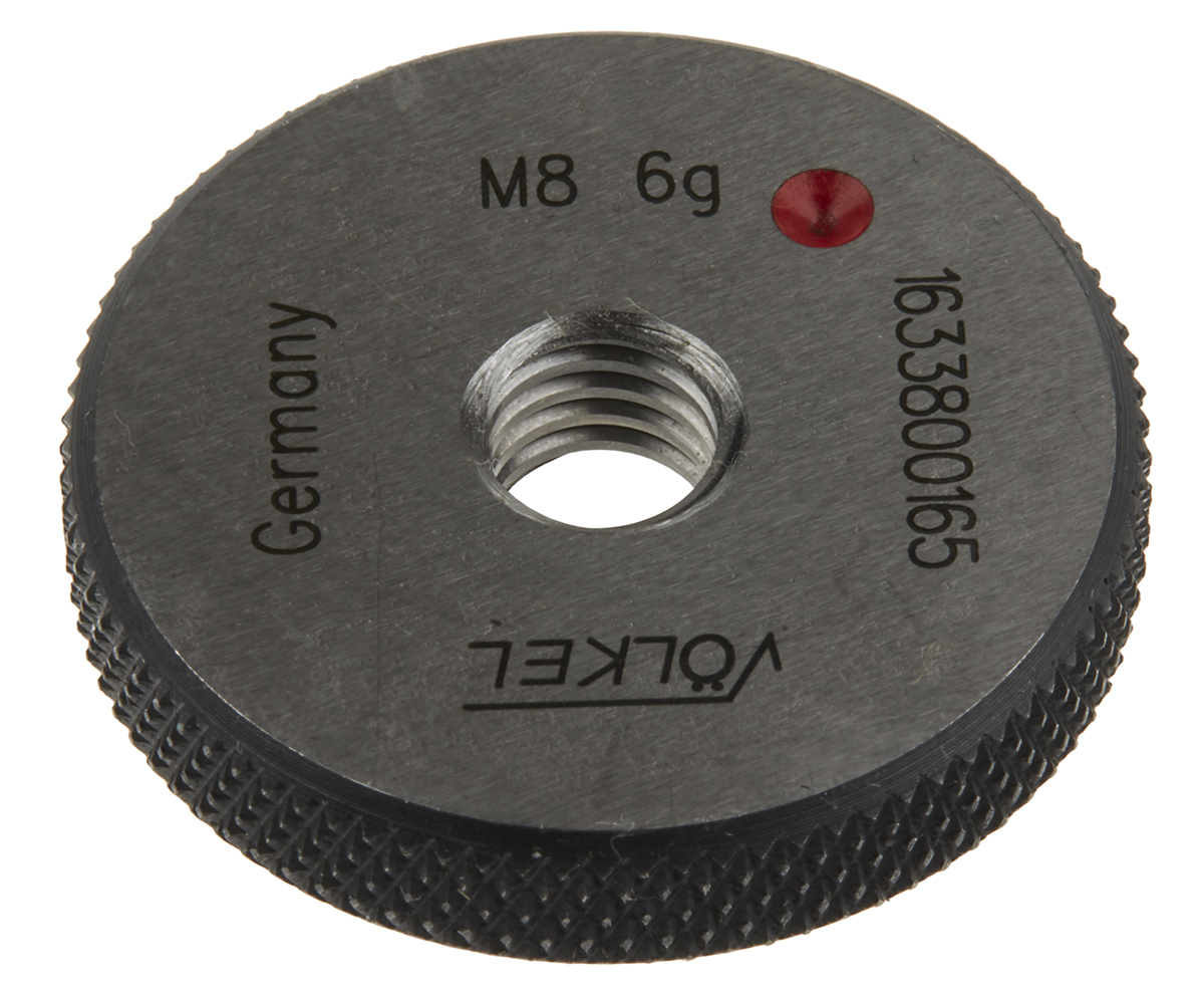 Volkel M8 x 1.25 Ring Ring Gauge, 1.25 mm Pitch Diameter