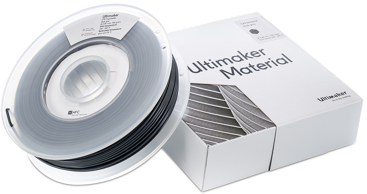 1634 Ultimaker 2.85 mm Grey CPE 3D Printer Filament, 750 g