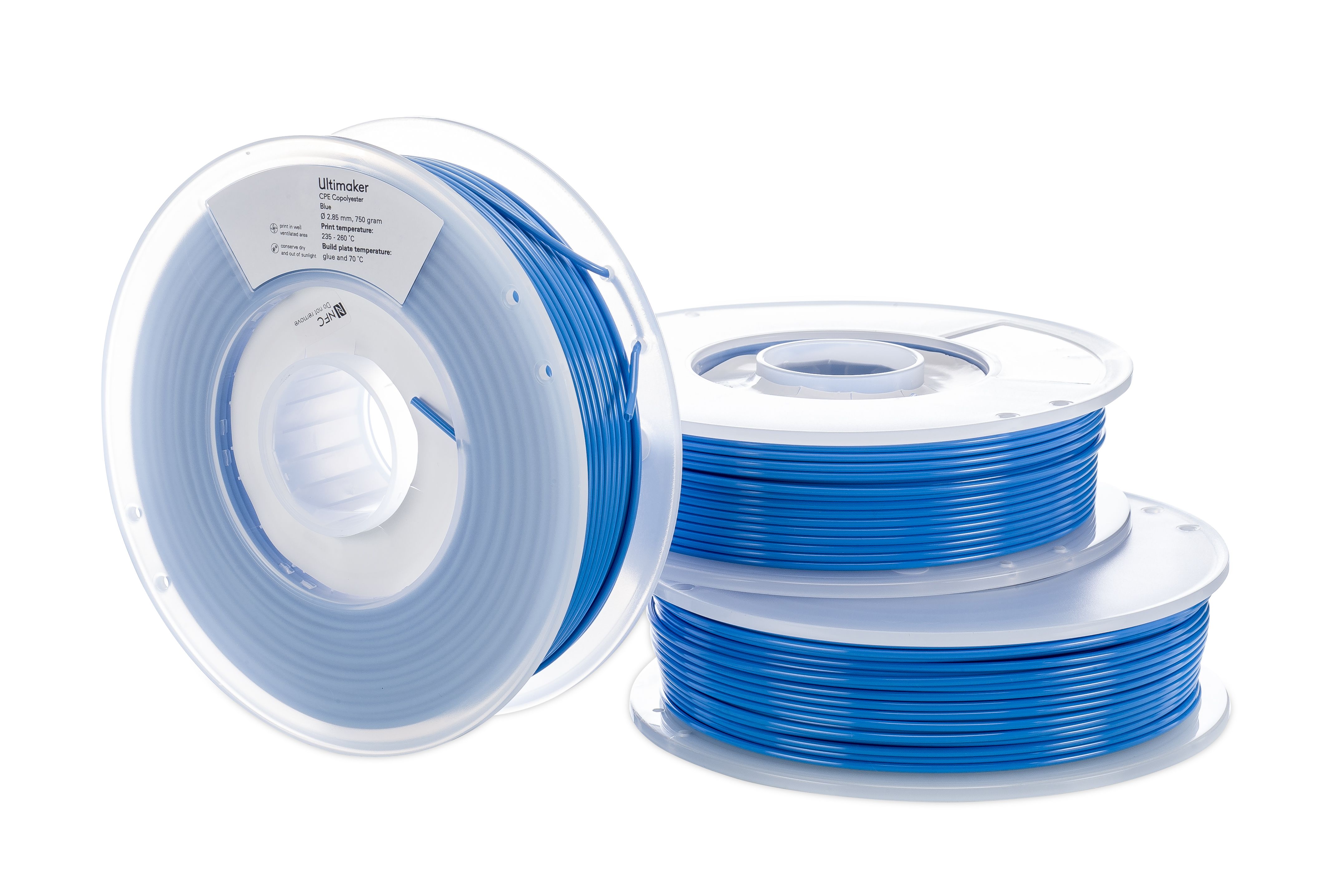 1636 Ultimaker 2.85 mm Blue CPE 3D Printer Filament, 750 g