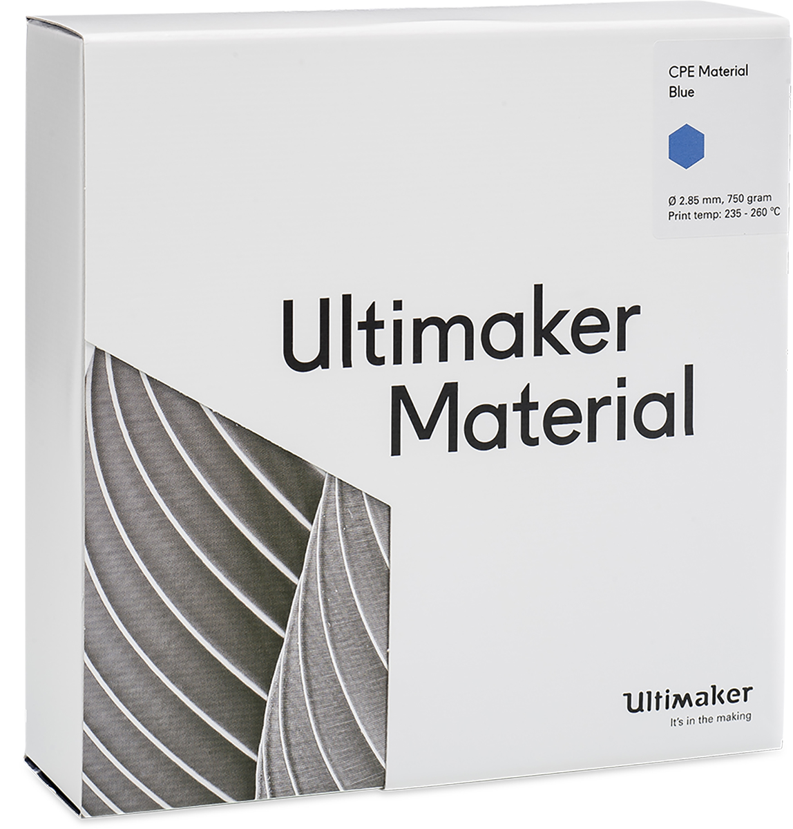1636 Ultimaker 2.85 mm Blue CPE 3D Printer Filament, 750 g