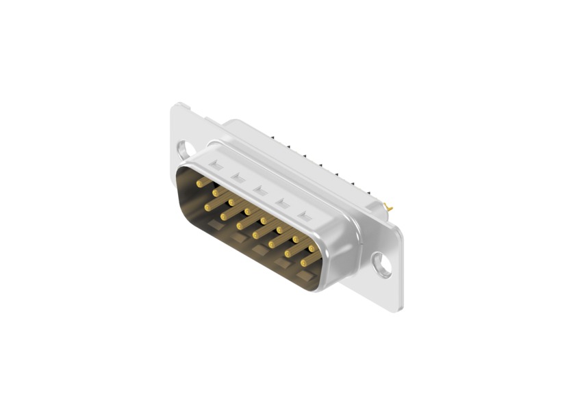 CONEC 15 Way Straight Through Hole D-Sub Connector, with Mounting Hole Male
