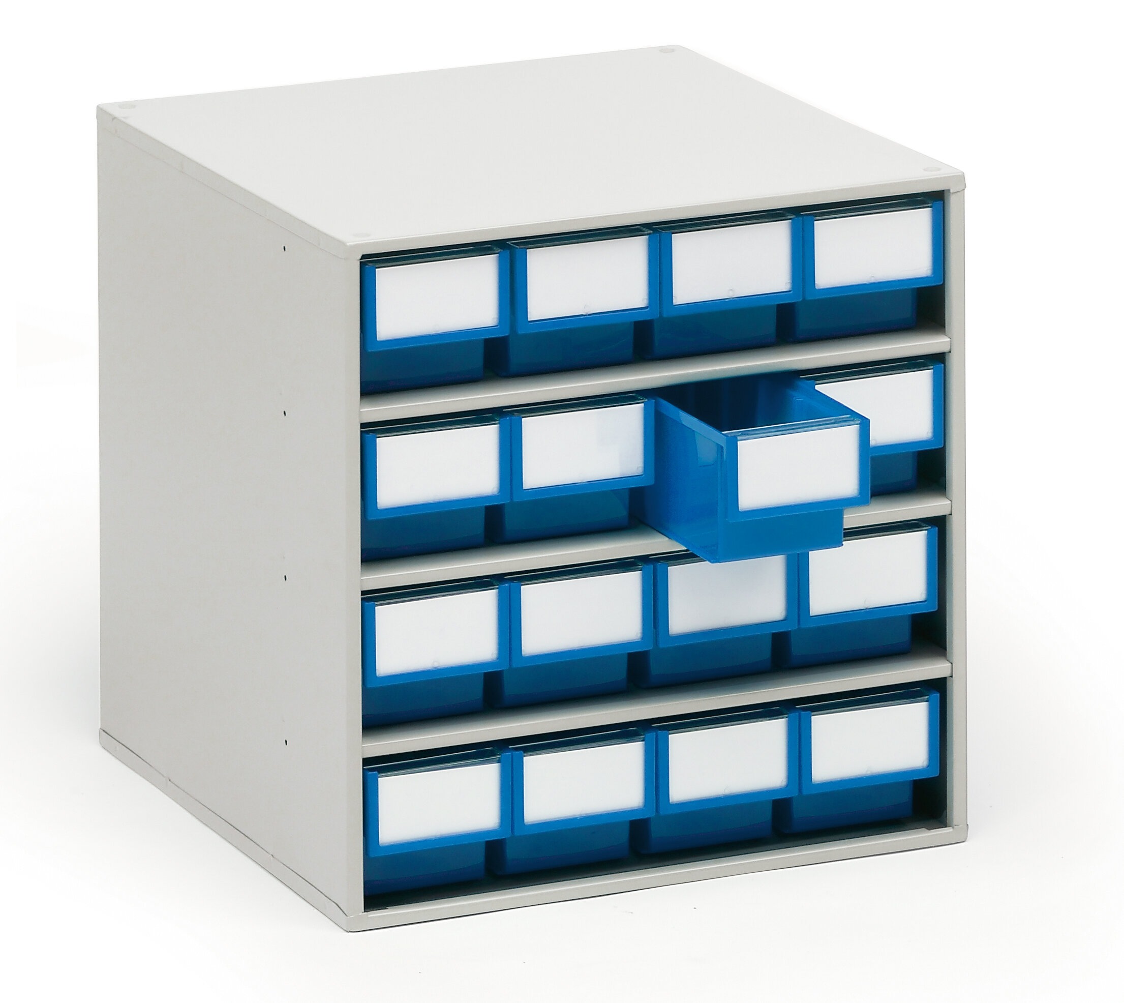 Treston Drawer Storage Unit 16, Plastic, 395 mm x 400mm x 400 mm, Blue