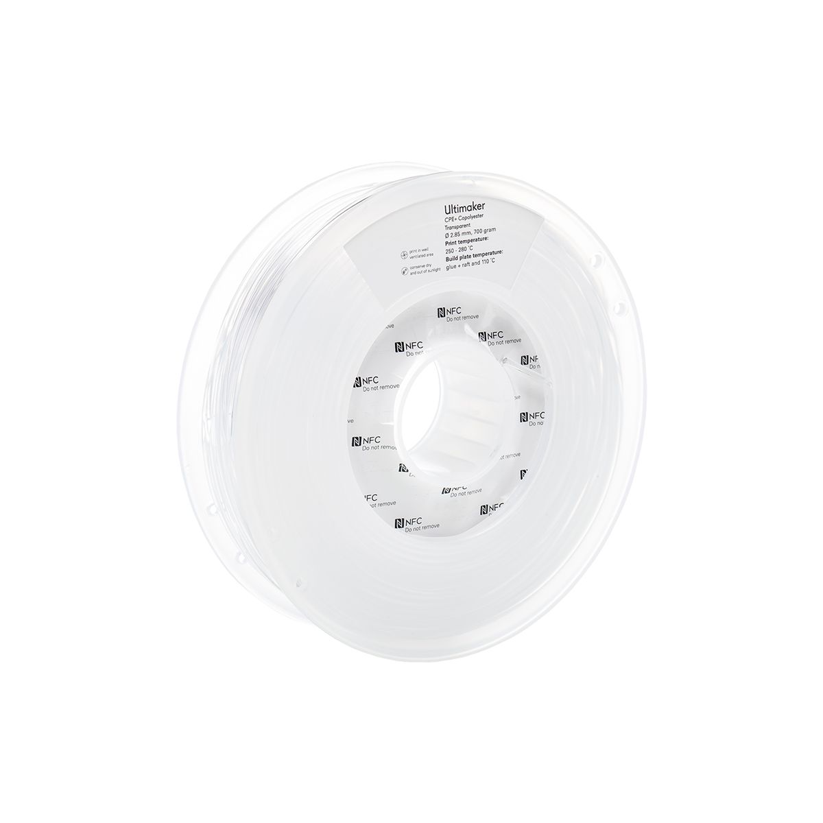 Ultimaker 2.85 mm Transparent CPE+ 3D Printer Filament, 700 g