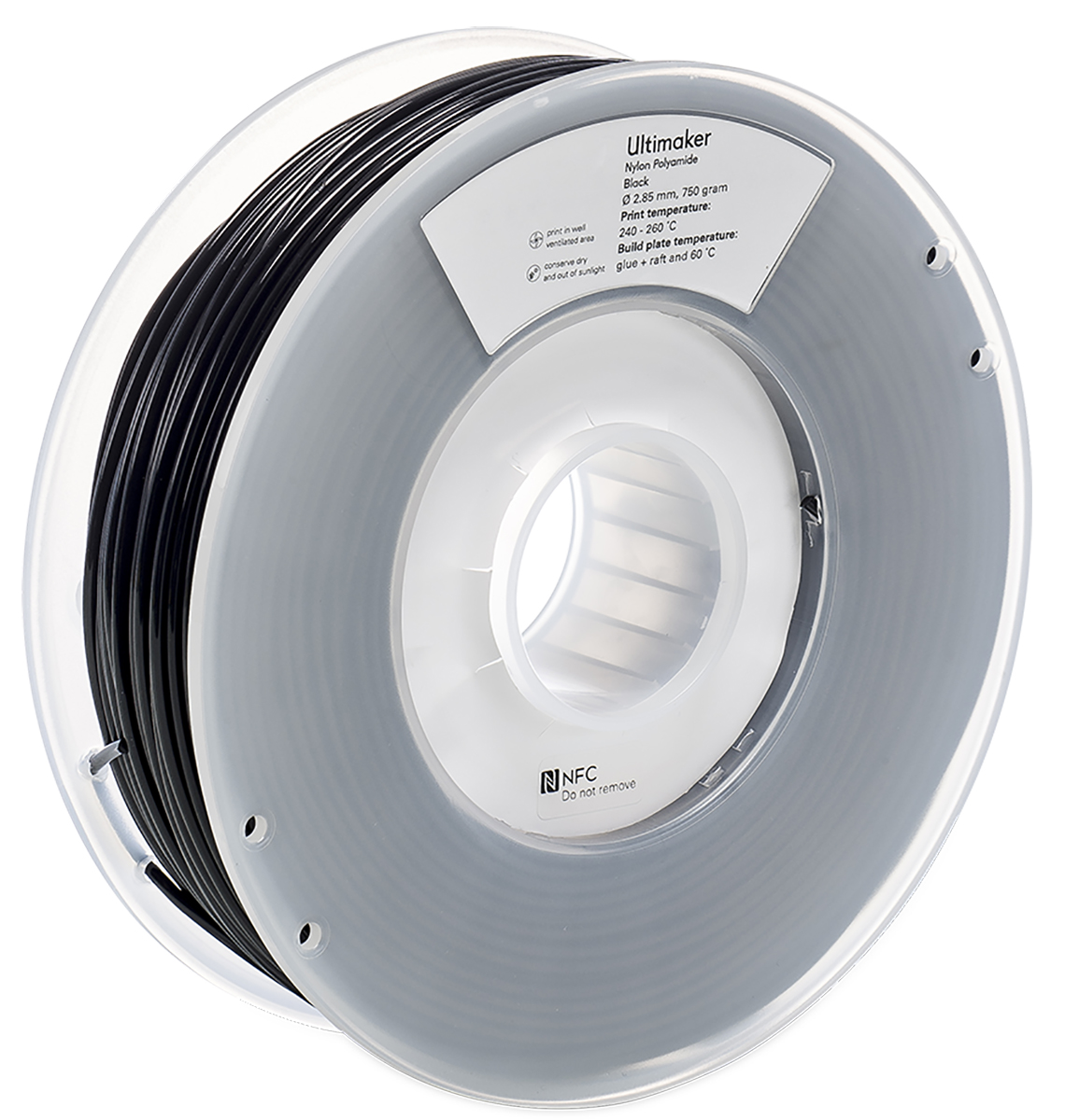 Ultimaker 2.85 mm Black Polyamide 3D Printer Filament, 750 g