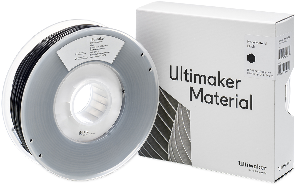 1646 Ultimaker 2.85 mm Black Polyamide 3D Printer Filament, 750 g