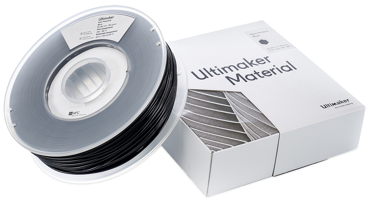 1646 Ultimaker 2.85 mm Black Polyamide 3D Printer Filament, 750 g