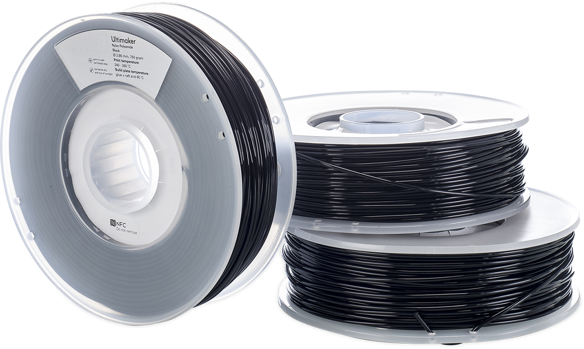 1646 Ultimaker 2.85 mm Black Polyamide 3D Printer Filament, 750 g