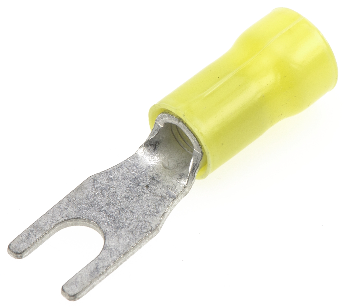 TE Connectivity, PLASTI-GRIP Insulated Crimp Spade Connector, 12 AWG to 10 AWG, M4 Stud Size Vinyl, Yellow