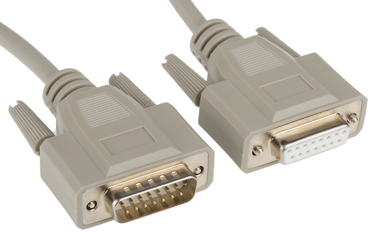 Phoenix Contact Male D-Sub 15-Pin to Female DB15 Serial Cable, 1 m Polyvinyl Chloride, VS-15-DSUB-20-LI-1.0 Series