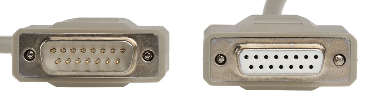 1656262 Phoenix Contact Male D-Sub 15-Pin to Female DB15 Serial Cable, 1 m Polyvinyl Chloride, VS-15-DSUB-20-LI-1.0 Series