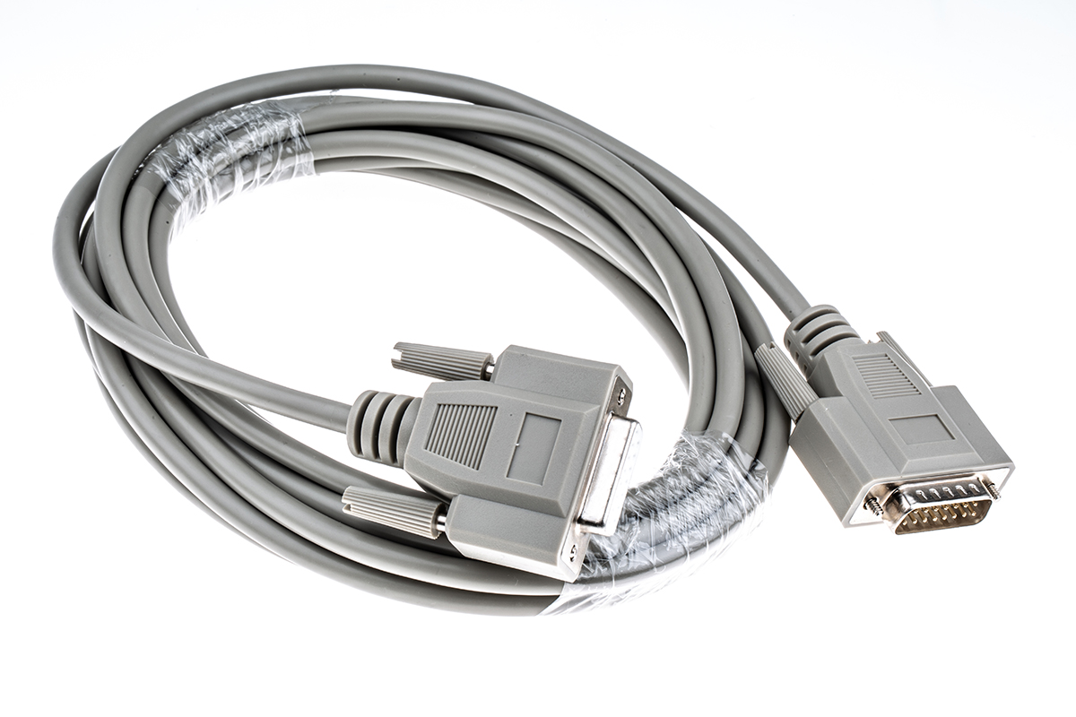 Phoenix Contact Male D-Sub 15-Pin to Female DB15 Serial Cable, 5 m Polyvinyl Chloride, VS-15-DSUB-20-LI-5.0 Series