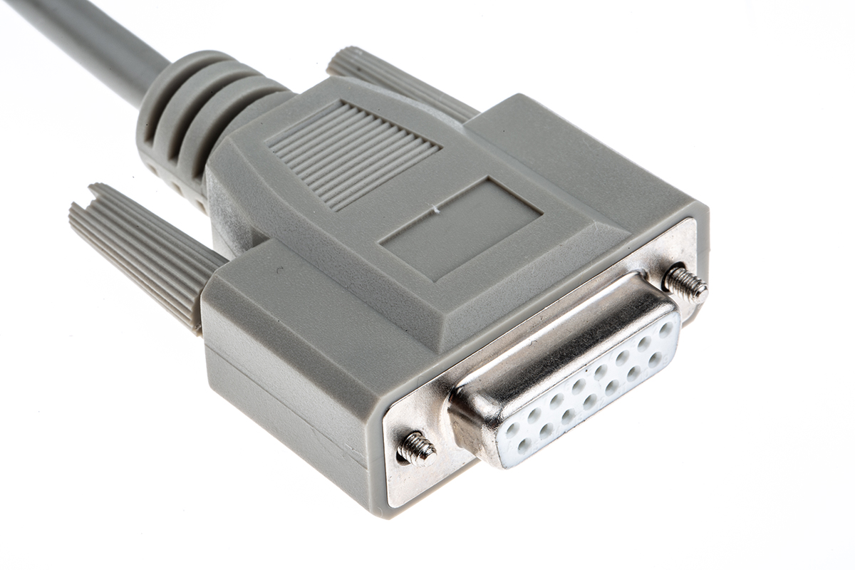 1656288 Phoenix Contact Male D-Sub 15-Pin to Female DB15 Serial Cable, 5 m Polyvinyl Chloride, VS-15-DSUB-20-LI-5.0 Series