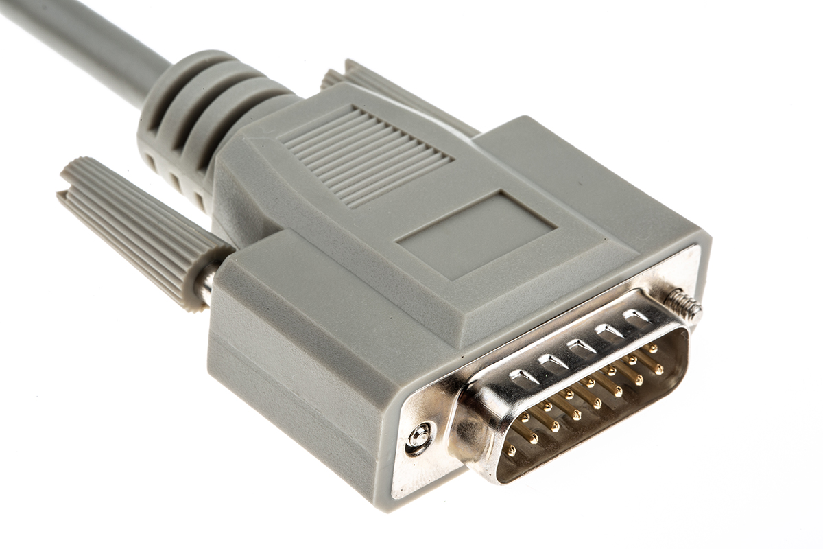 1656288 Phoenix Contact Male D-Sub 15-Pin to Female DB15 Serial Cable, 5 m Polyvinyl Chloride, VS-15-DSUB-20-LI-5.0 Series