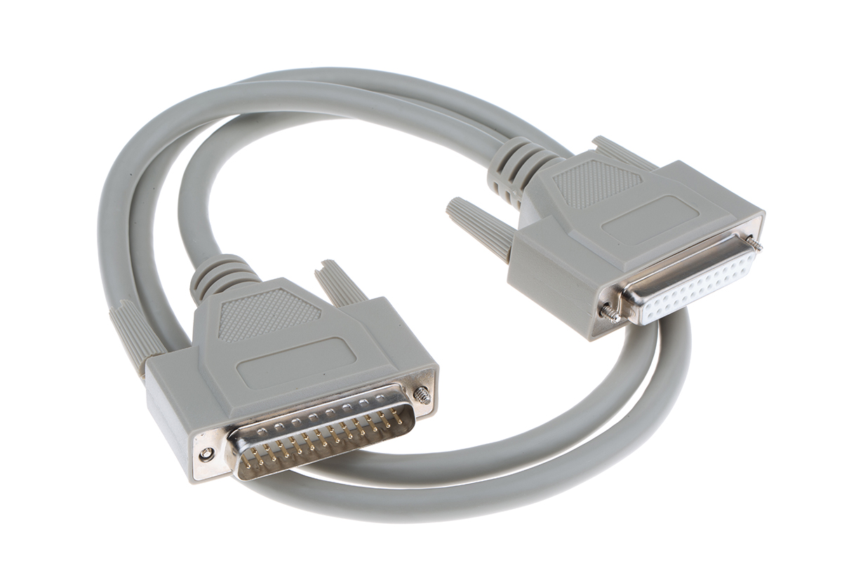 Phoenix Contact Male D-Sub 25-Pin to Female DB25 Serial Cable, 1 m Polyvinyl Chloride, VS-25-DSUB-20-LI-1.0 Series