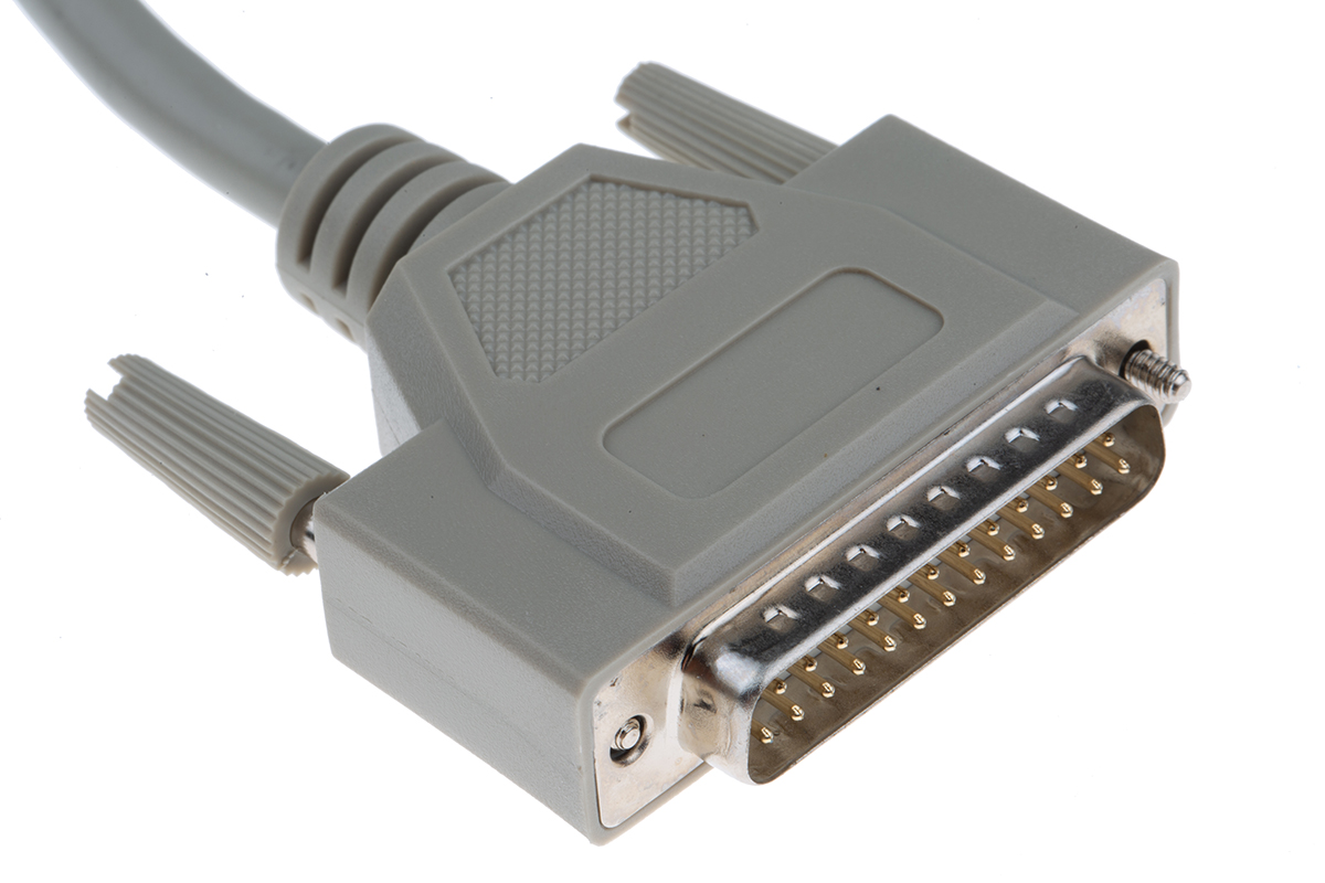 1656291 Phoenix Contact Male D-Sub 25-Pin to Female DB25 Serial Cable, 1 m Polyvinyl Chloride, VS-25-DSUB-20-LI-1.0 Series