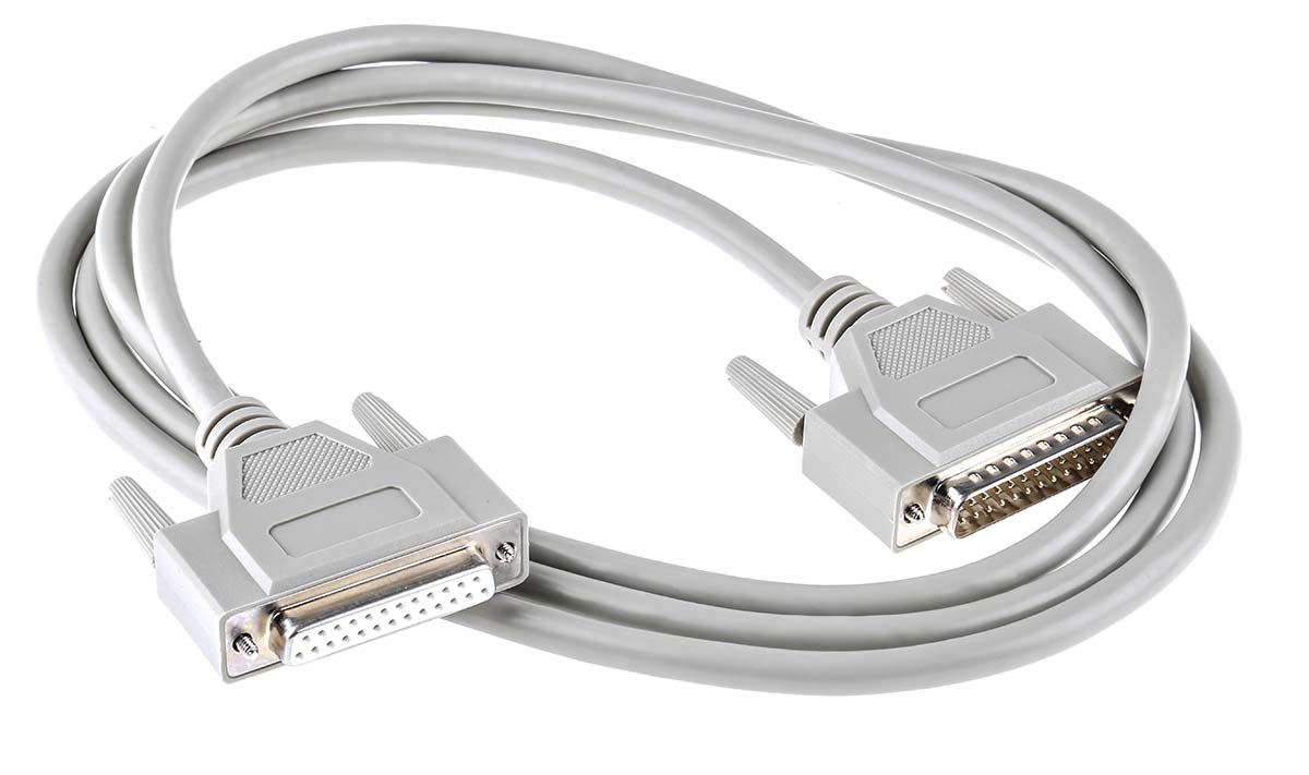 Phoenix Contact Male D-Sub 25-Pin to Female DB25 Serial Cable, 2 m Polyvinyl Chloride, VS-25-DSUB-20-LI-2.0 Series