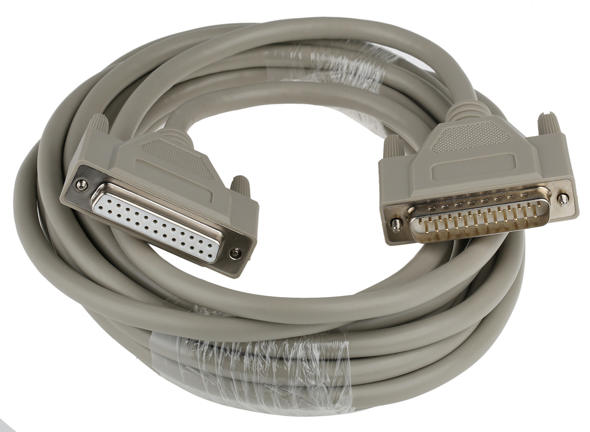 1656314 Phoenix Contact Male D-Sub 25-Pin to Female DB25 Serial Cable, 5 m Polyvinyl Chloride, VS-25-DSUB-20-LI-5.0 Series