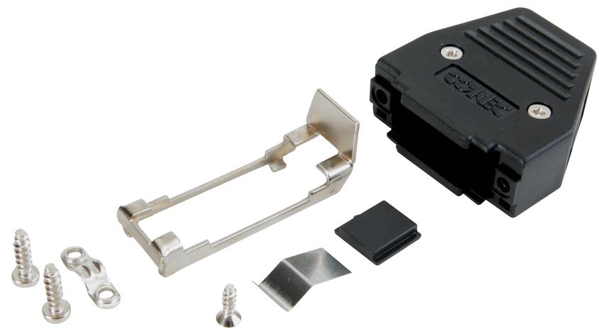 CONEC 165X1 Series ABS Horizontal D-Sub Backshell, 9 Way
